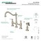 Kingston Brass KS1278PLBS Heritage Bridge Kitchen Faucet W/Brass Sprayer, Brushed Nkl KS1278PLBS - alternate 2